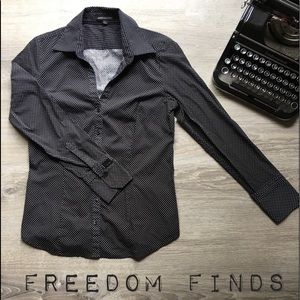 Express Design Studio Polka Dot Dress Shirt